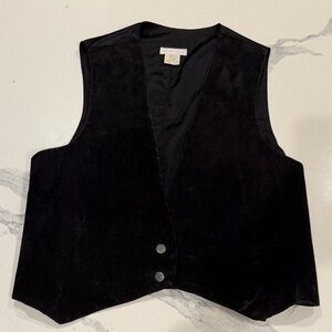 Women's Black Suede Vest
